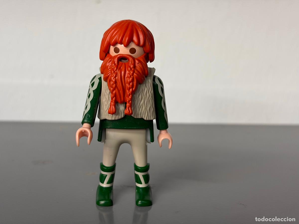Playmobil: playmobil figura guerrero barbaro pelirrojo con chaleco lana vikingo -mix20