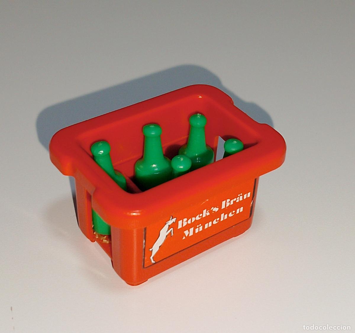 Playmobil: Caj&oacute;n de cervezas o refrescos con 5 botellines antiguo de Playmobil. Totalmente nuevo.