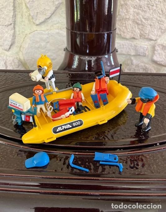Playmobil: Lancha de Playmobil + submarinistas, ref 3479 vintage (v.1 1984-89)