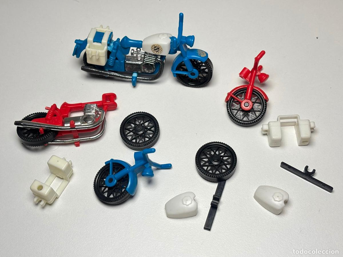 Playmobil: Playmobil moto azul roja despiece primera &eacute;poca