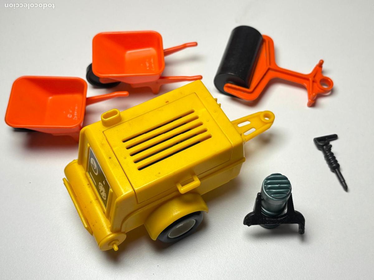 Playmobil: Playmobil lote compresor rodillo carretilla obra primera &eacute;poca