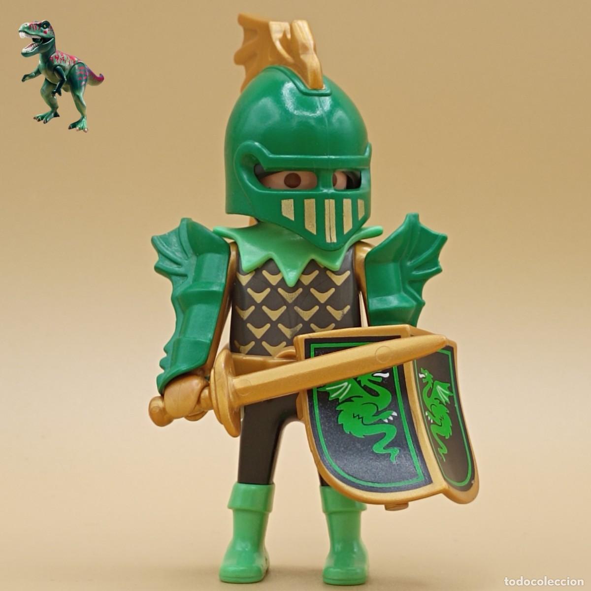 Playmobil: Playmobil figura caballero matadragones verde dragon guerrero soldado castillo medieval 4586 5828