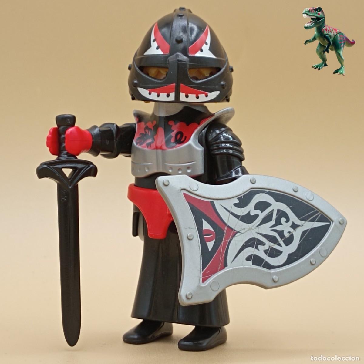 Playmobil: Playmobil figura caballero dragon oscuro negro guerrero cruzado templario soldado castillo medieval
