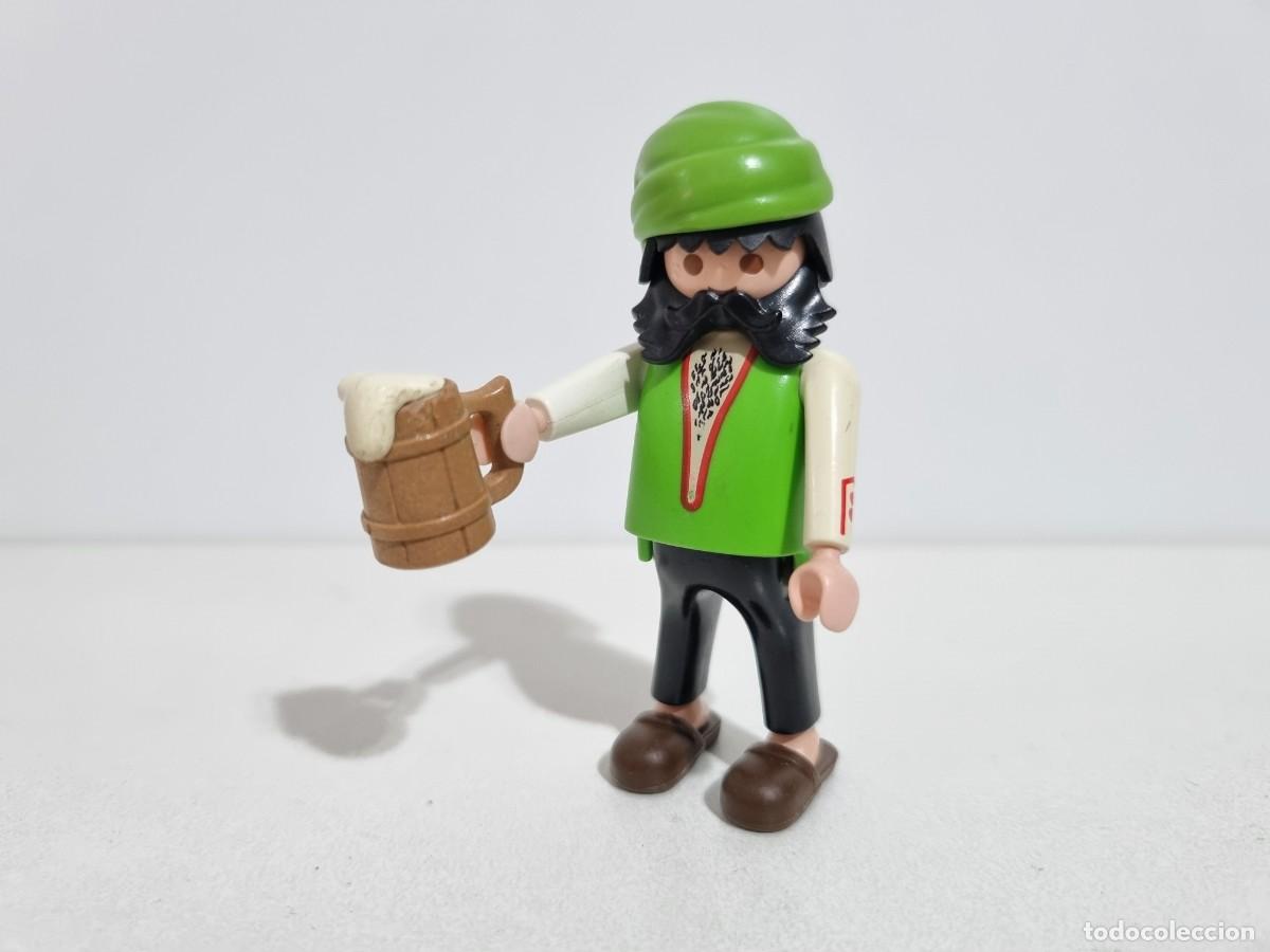Playmobil: Playmobil 3627 Antiguo Tabernero Jarra Cerveza Barril Festin Medieval Bosque