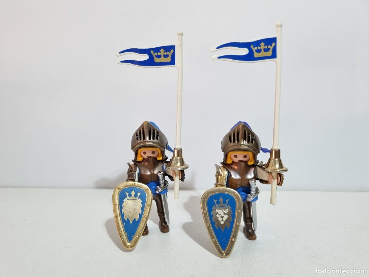 Playmobil: Playmobil 4430 Lote 2x Caballero Real Leon Dorado Armadura Torneo Justa Medieval