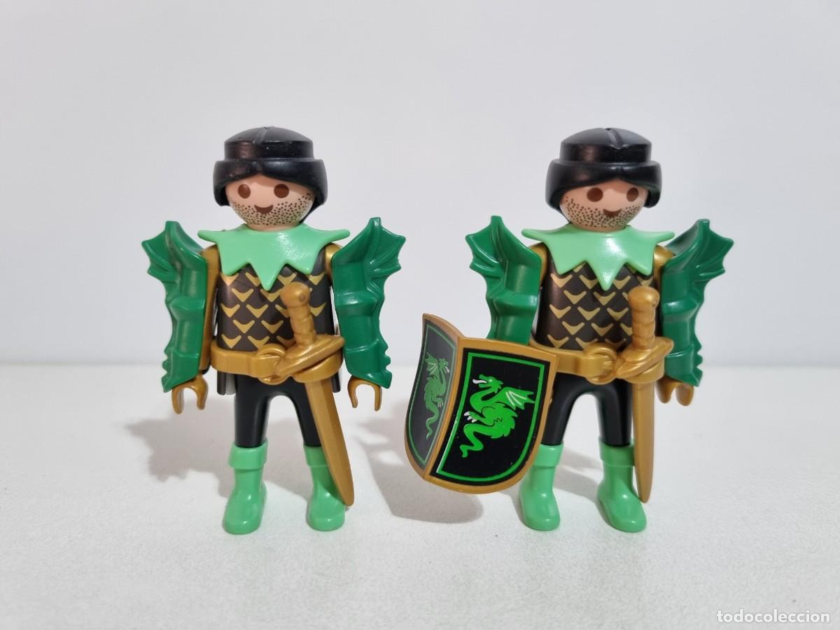 Playmobil: Playmobil 4586 Lote 2x Especial Caballero Guerrero Dragon Verde Medieval