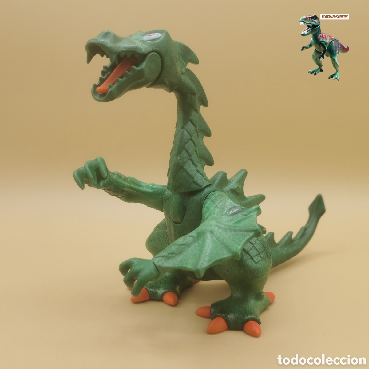 Playmobil: Playmobil figura dragon verde animal mitologico castillo medieval monstruo fuego 3345 3840 3912 7876