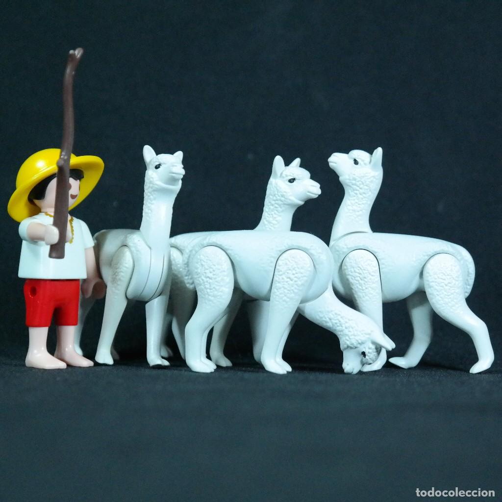 Playmobil: Playmobil ni&ntilde;o con 4 llamas ☼