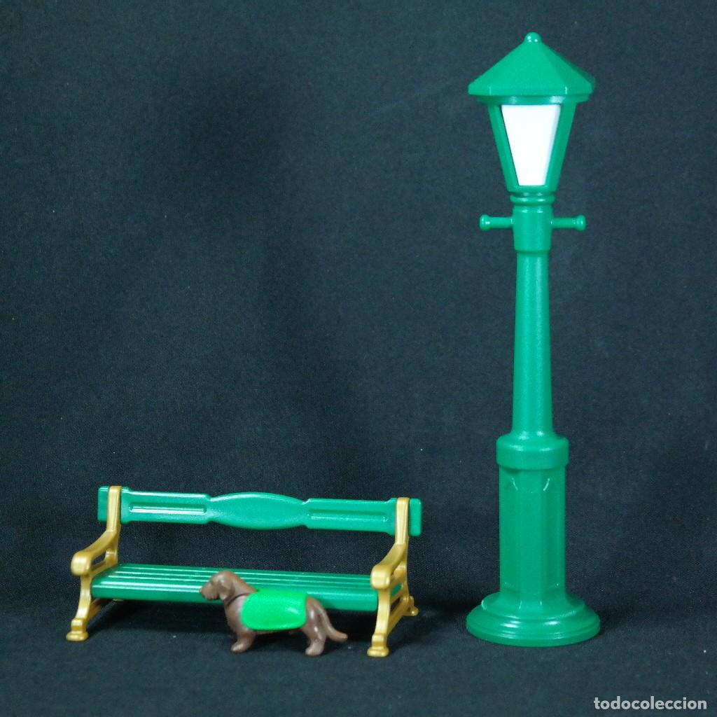Playmobil: Playmobil banco con farol y perrito ☼