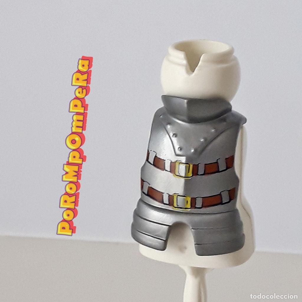 Playmobil: PLAYMOBIL CORAZA ARMADURA PLATEADA PECHERA PETO CUELLO CABALLERO MEDIEVAL COMPLETAR/CUSTOM MDX