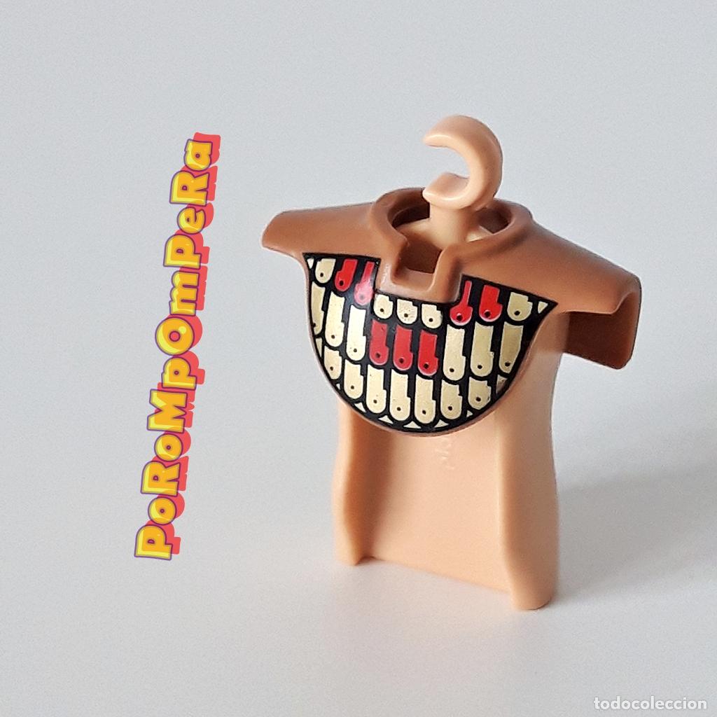 Playmobil: PLAYMOBIL PECHERA MARR&Oacute;N-DORADA CUELLO CERRADO ARMADURA ESPALDAR CORAZA MEDIEVAL EGIPCIO MDV