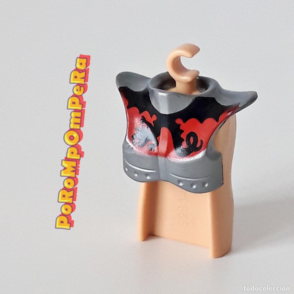 Playmobil: PLAYMOBIL CUELLO ARMADURA DIBUJO DRAG&Oacute;N PECHERA ESPALDAR CORAZA CABALLERO MEDIEVAL CUSTOM MDV