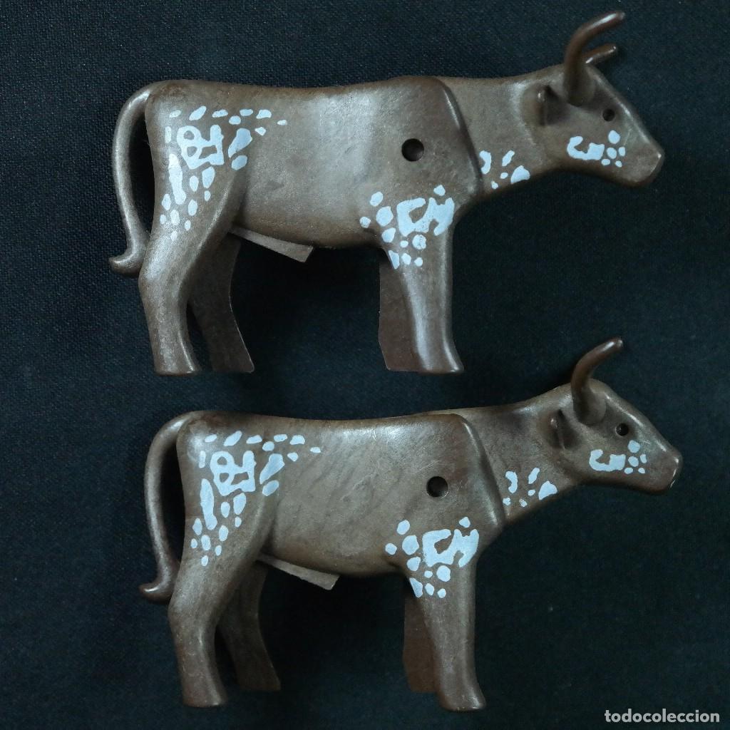 Playmobil: Playmobil 2 toros marrones con cuernos largos Longhorn ☼