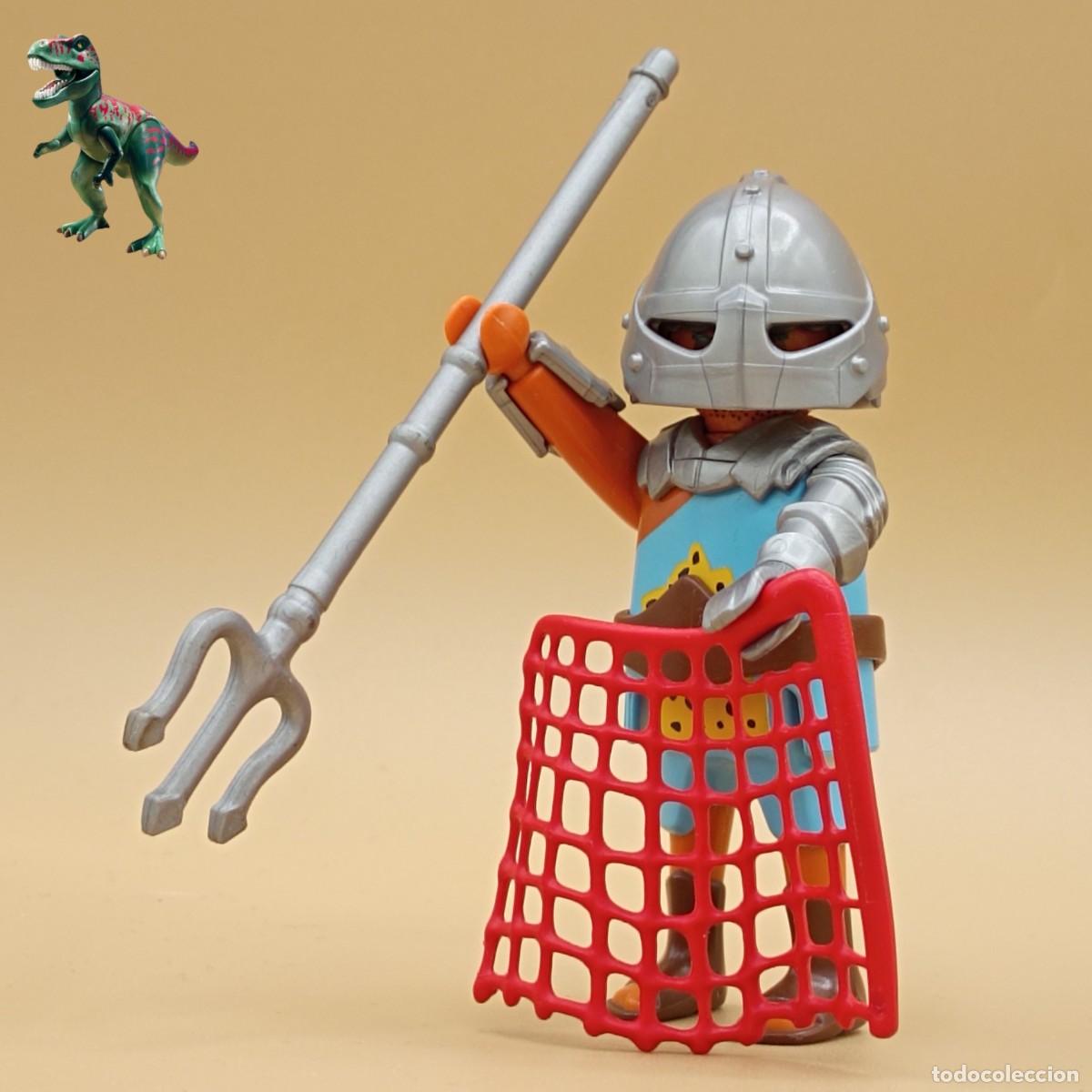 Playmobil: Playmobil figura gladiador romano tridente y red coliseo circo arena guerrero medieval 5817 5837