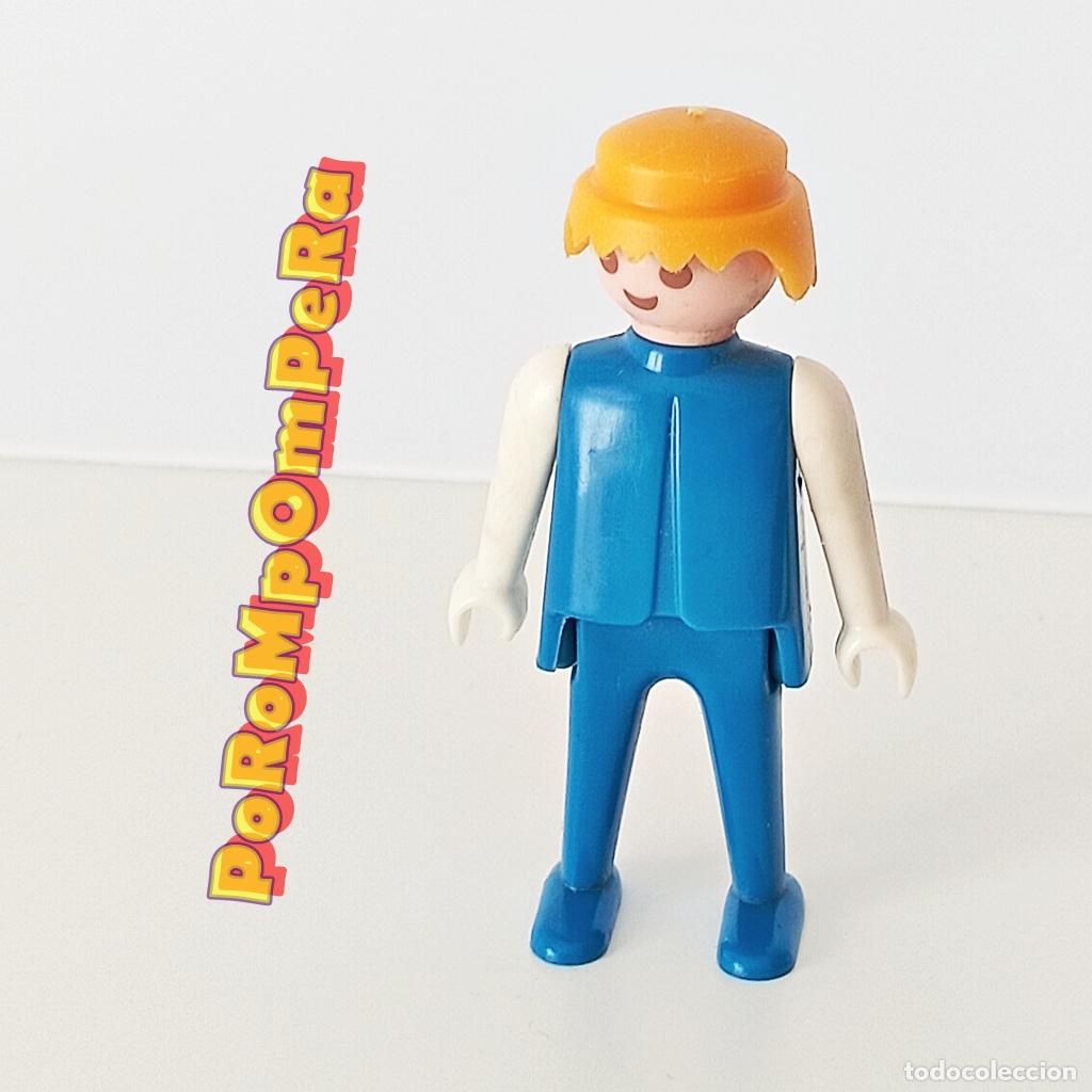 Playmobil: PLAYMOBIL FIGURA MANO FIJA TORSO-PIERNA AZUL BRAZO BLANCO &Eacute;POCA A&Ntilde;OS 70 NO FAMOBIL E
