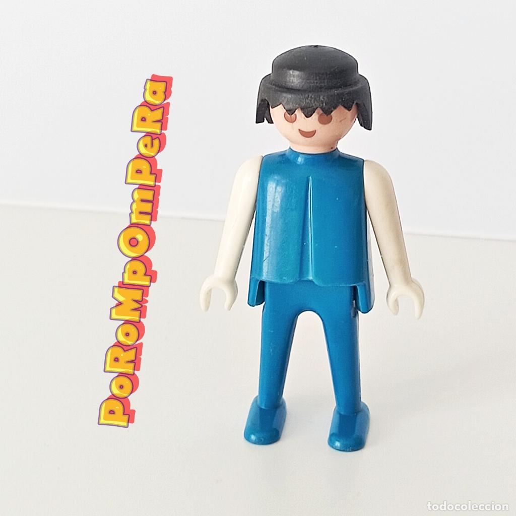 Playmobil: PLAYMOBIL FIGURA MANO FIJA TORSO-PIERNA AZUL BRAZO BLANCO &Eacute;POCA A&Ntilde;OS 70 NO FAMOBIL G
