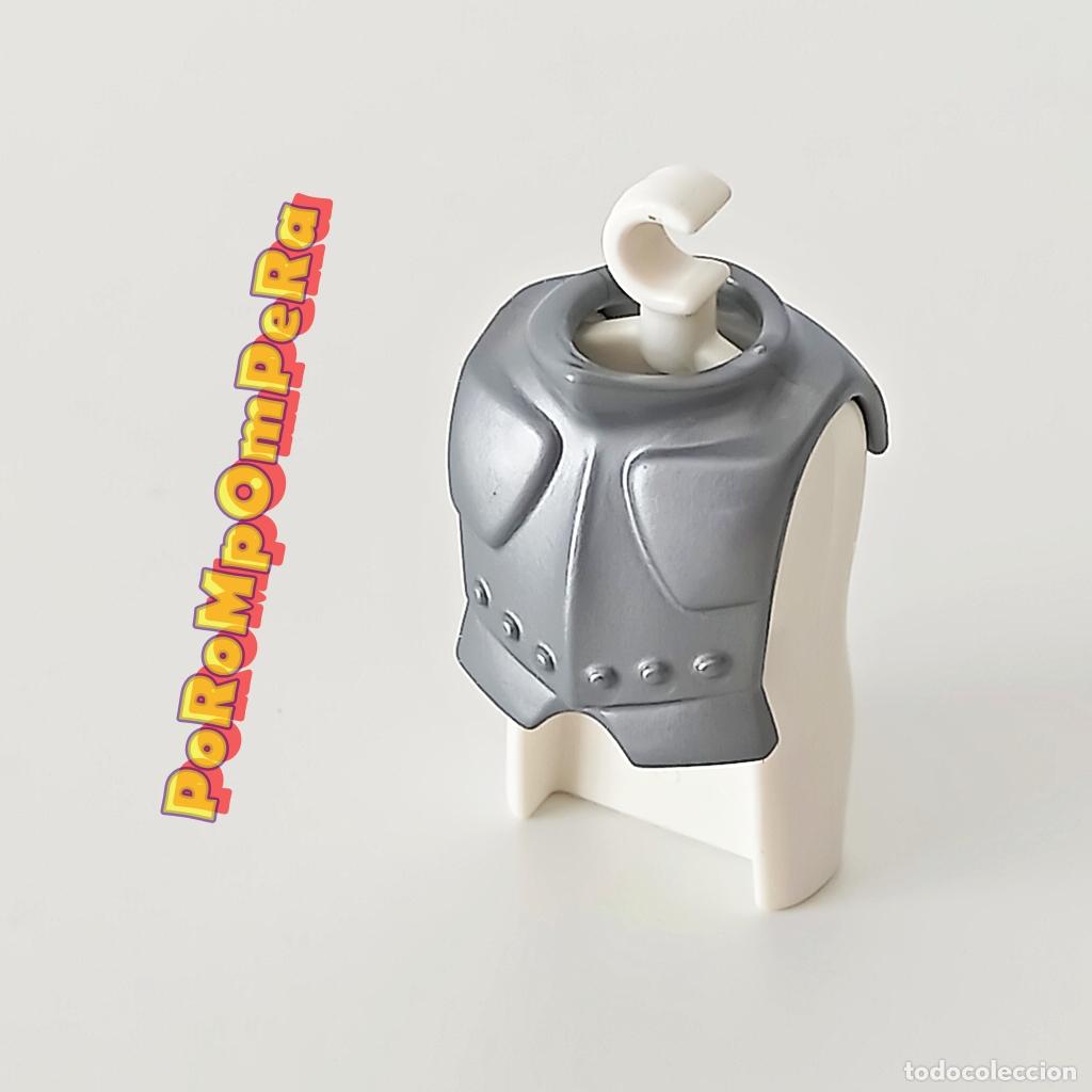 Playmobil: PLAYMOBIL CUELLO CERRADO PLATEADO ENGANCHE ARMADURA PECHERA ESPALDAR CORAZA MEDIEVAL MDV