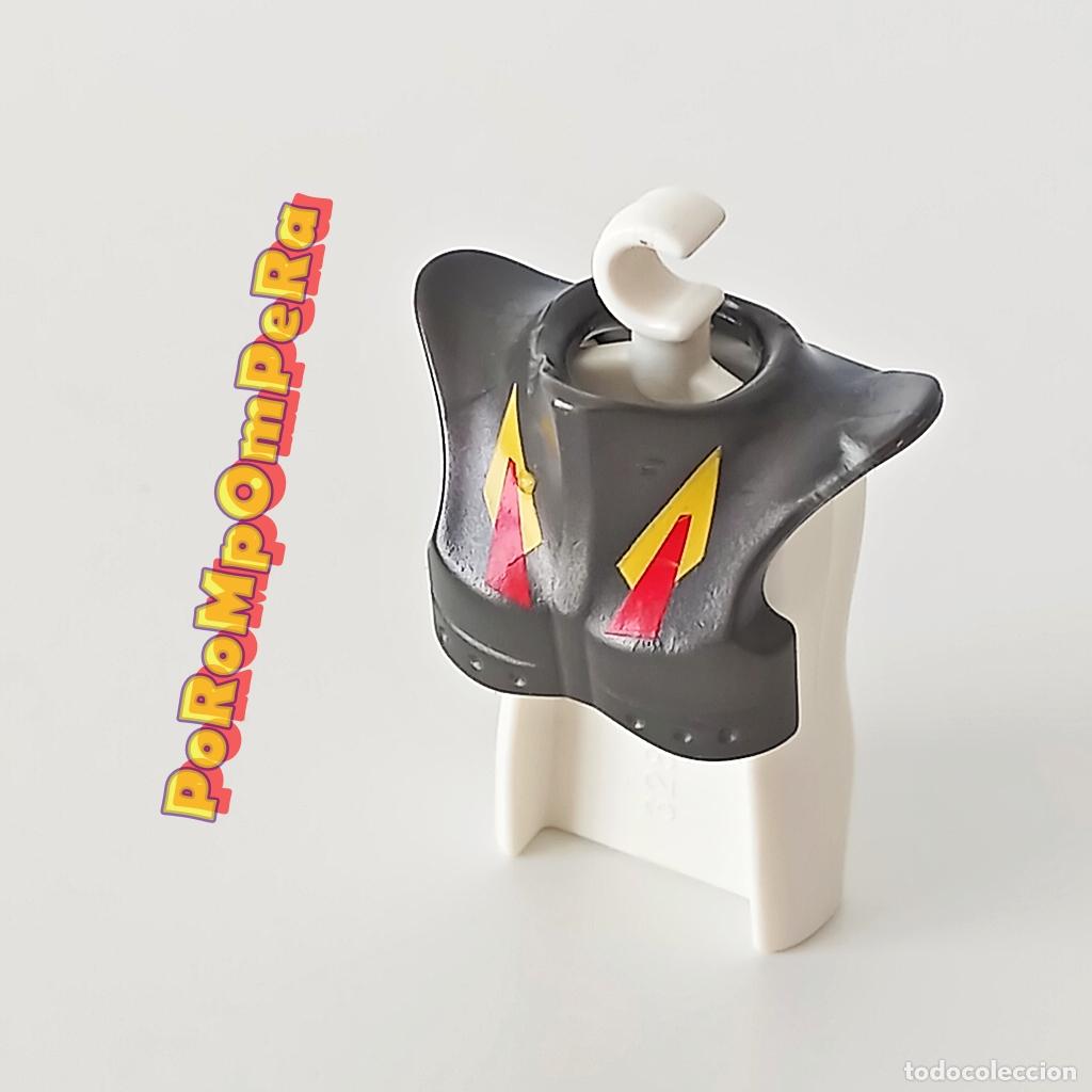 Playmobil: PLAYMOBIL CUELLO ARMADURA OSCURA DIBUJO PECHERA ESPALDAR CORAZA CABALLERO MEDIEVAL CUSTOM MDV