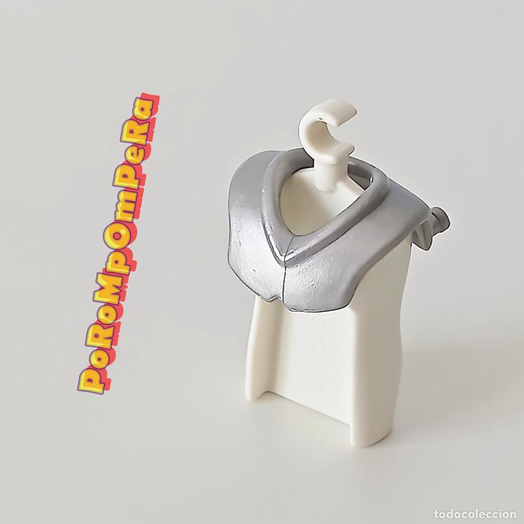 Playmobil: PLAYMOBIL CUELLO PLATEADO CLARO ENGANCHES ARMADURA CABALLERO MEDIEVAL PECHERA ESPALDAR CORAZA MDV