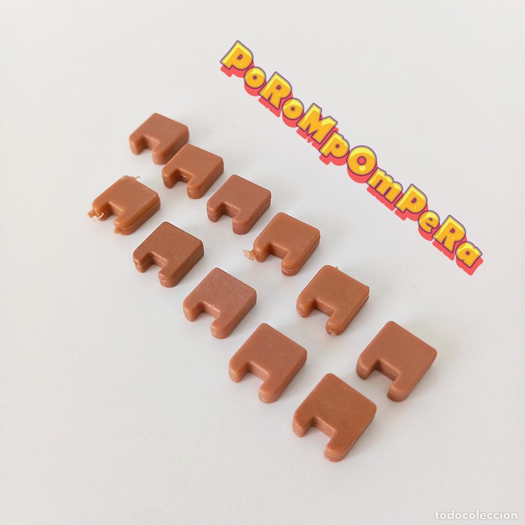 Playmobil: PLAYMOBIL LOTE x11 JUNTA MARR&Oacute;N VIGA TECHO PARED TEJADO STECK EDIFICIO MEDIEVAL GRANJA CASA MDV E