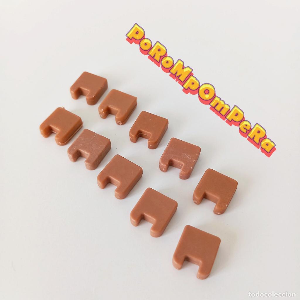 Playmobil: PLAYMOBIL LOTE x10 JUNTA MARR&Oacute;N VIGA TECHO PARED TEJADO STECK EDIFICIO MEDIEVAL GRANJA CASA MDV A