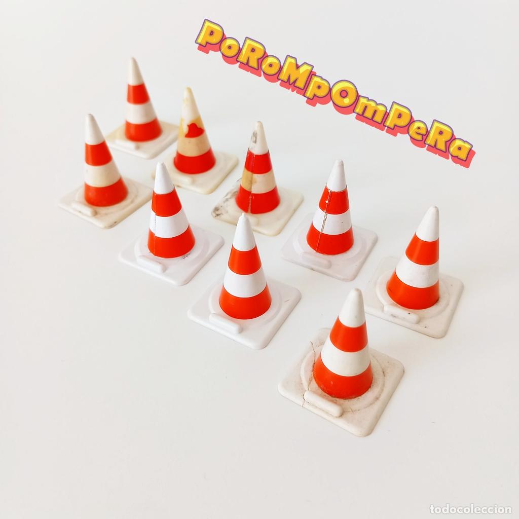 Playmobil: LOTE x9 CONO R&Iacute;GIDO OBRA CONSTRUCCI&Oacute;N POLIC&Iacute;A TR&Aacute;FICO CONOS COMPATIBLE PLAYMOBIL CG6