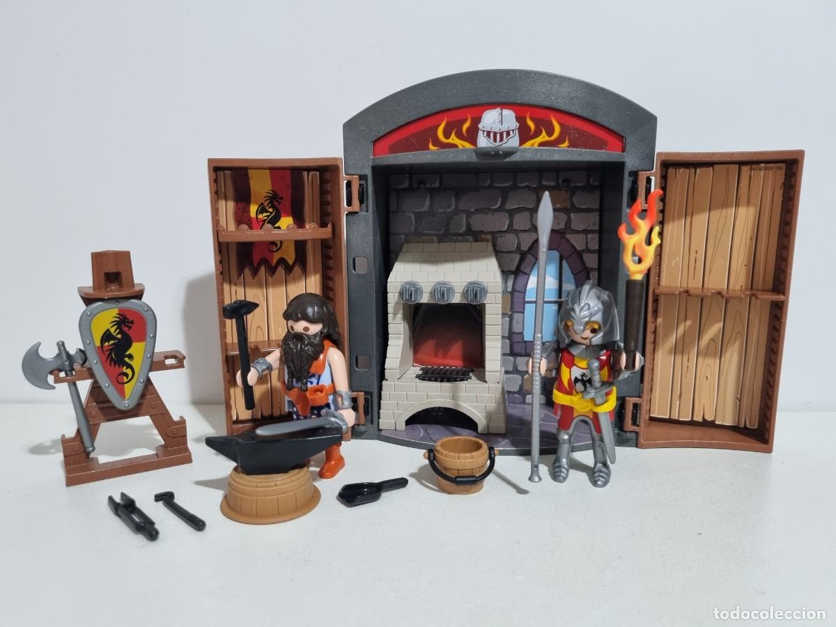 Playmobil: Playmobil 5637 Maleta Maletin Fragua Herrero Herreria Caballero Medieval