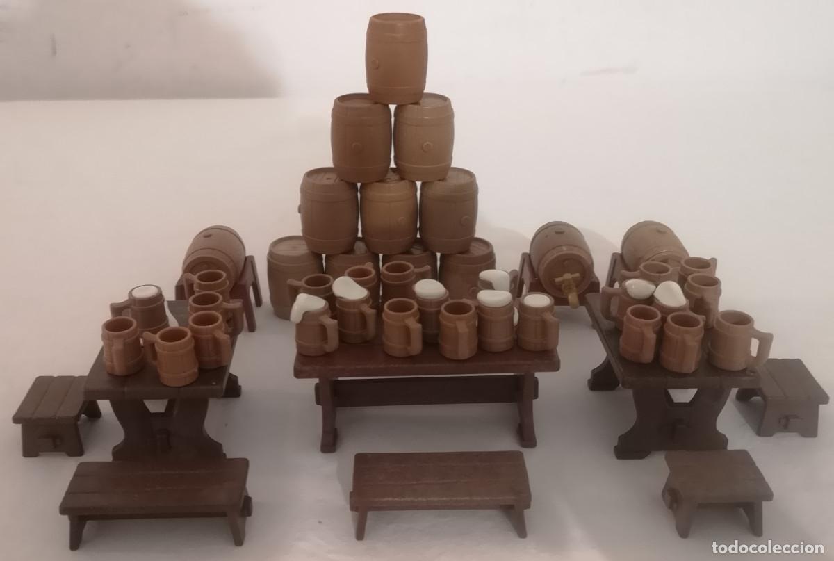 Playmobil: PLAYMOBIL MEDIEVAL LOTE ACCESORIOS TABERNA MES&Oacute;N CANTINA