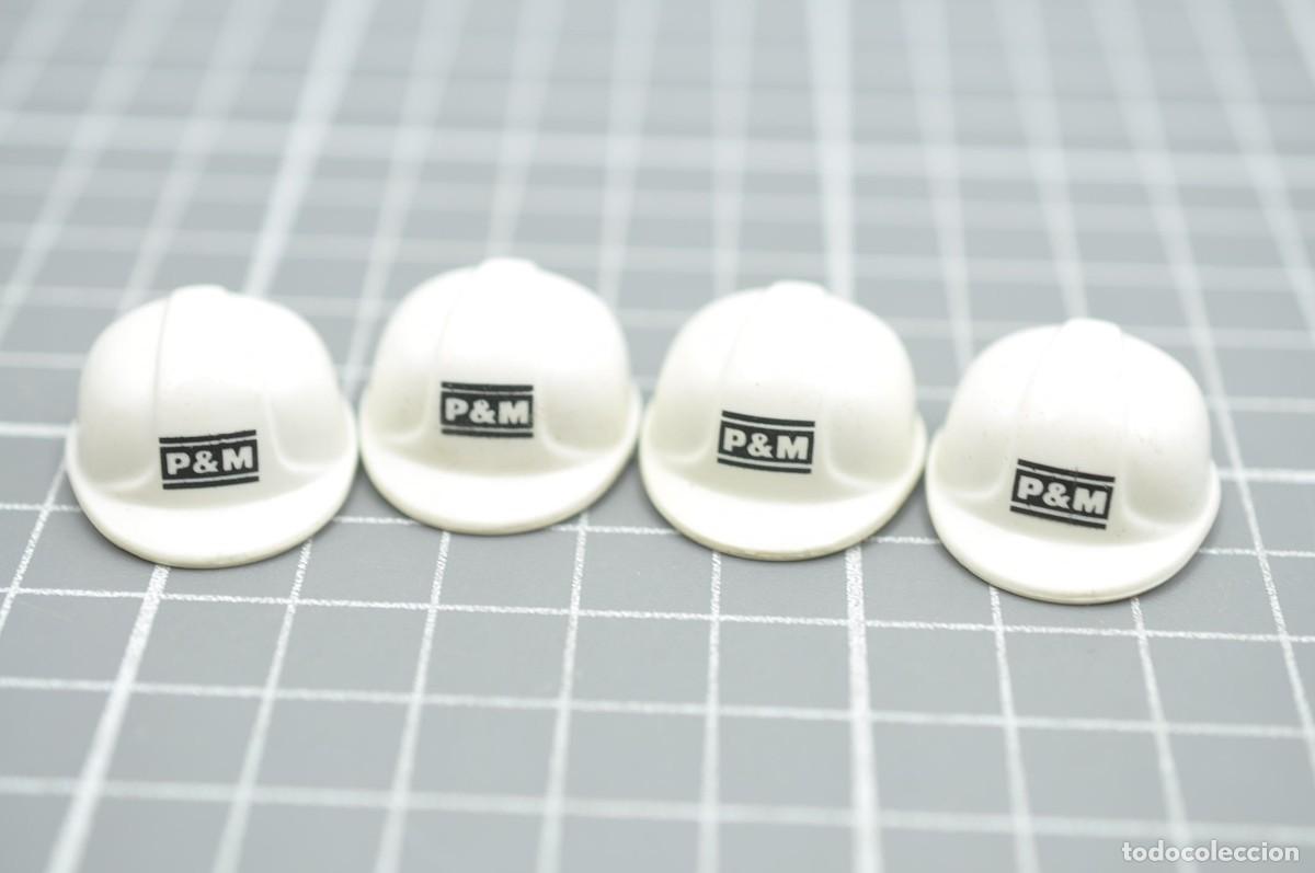 Playmobil: WSK068 PLAYMOBIL, 4 cascos blancos logo