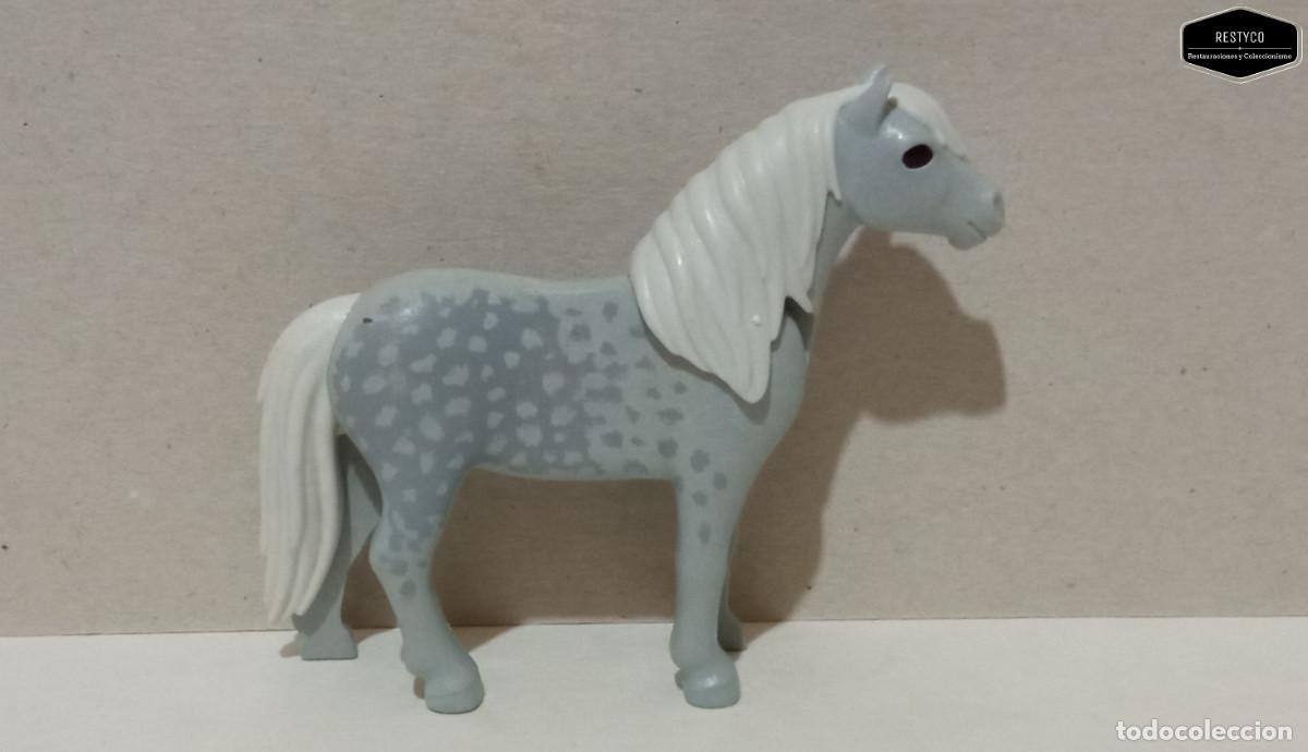 Playmobil: Playmobil - Poni Gris Moteado Crin y Cola Blancas