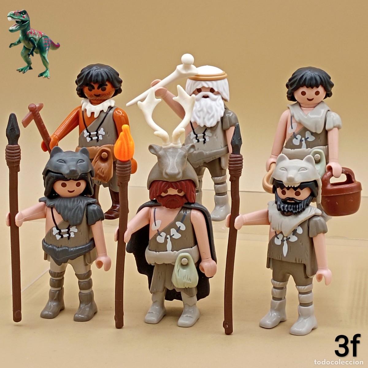 Playmobil: Playmobil lote figuras cavernicolas tribu prehistorica edad de piedra primitivo 5100 5101 5102 5103