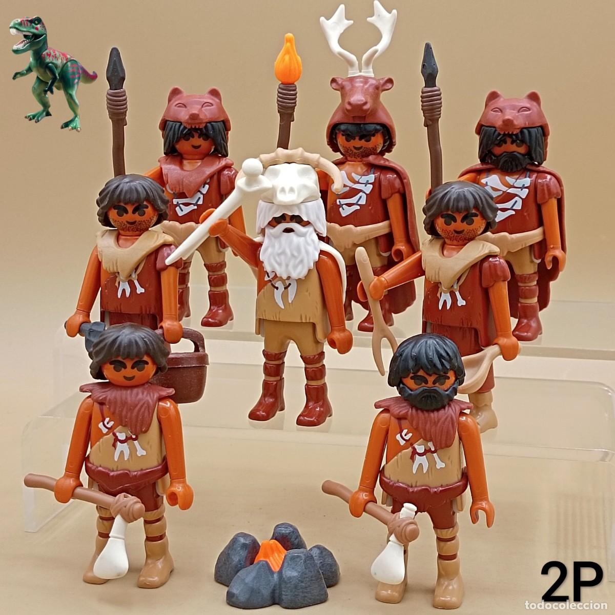 Playmobil: Playmobil lote figuras cavernicolas tribu prehistorica edad de piedra primitivo 5100 5101 5102 5103