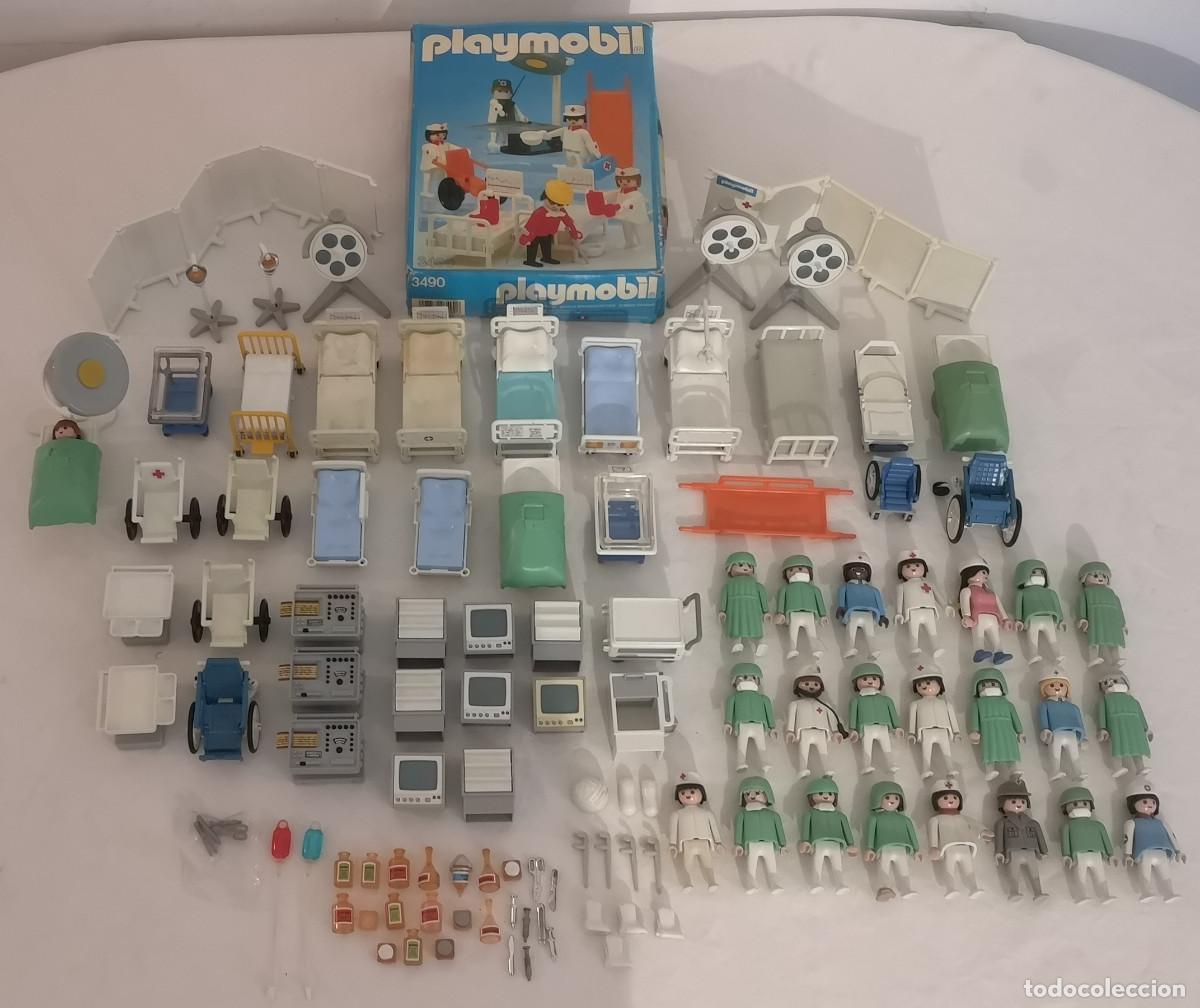 Playmobil: PLAYMOBIL CITY ENORME LOTE HOSPITAL SANITARIOS + ACCESORIOS A&Ntilde;OS 80/90
