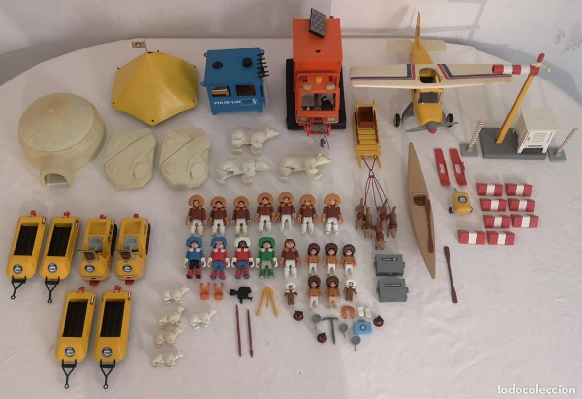 Playmobil: PLAYMOBIL MUNDO POLAR GRAN LOTE ESQUIMALES + EQUIPO EXPEDICI&Oacute;N A&Ntilde;OS 80