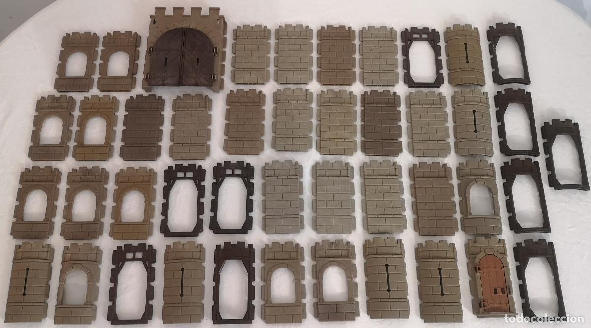 Playmobil: PLAYMOBIL MEDIEVAL STECK SYSTEM GRAN LOTE MUROS PAREDES + PUERTA CASTILLO