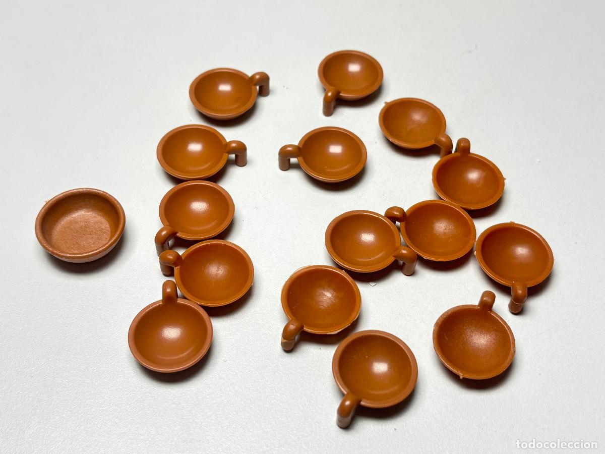 Playmobil: PLAYMOBIL lote plato marr&oacute;n con asa
