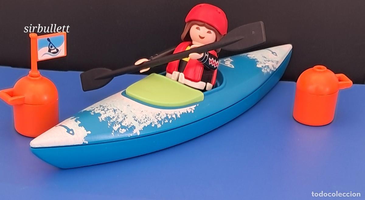 Playmobil: Piragua y pirag&uuml;ista. Playmobil. R&iacute;o aventuras ciudad mar. 70035, kayak