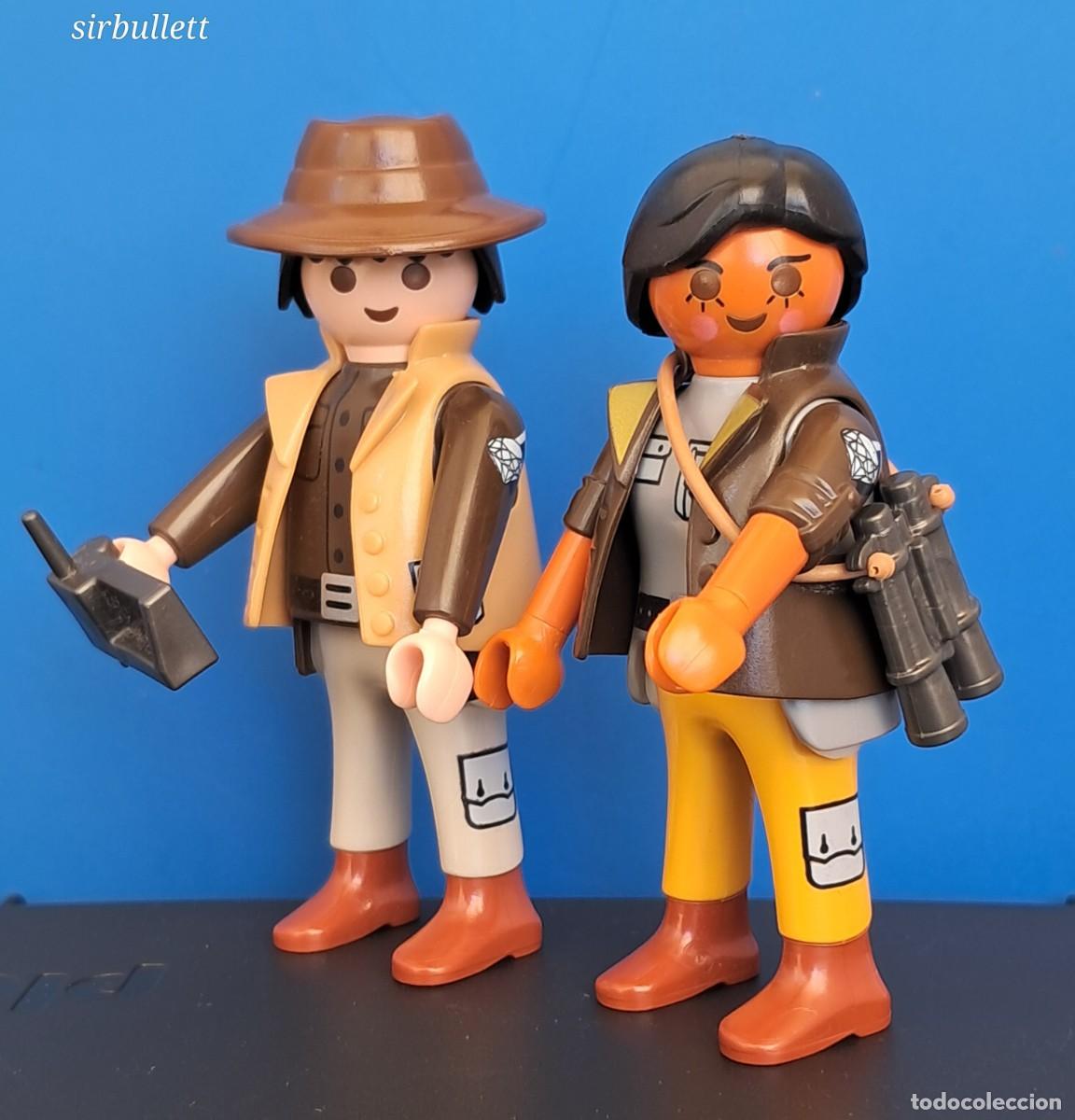 Playmobil: 2 figuras exploradores. Playmobil. 4844. Mujer exploradora, explorador aventuras