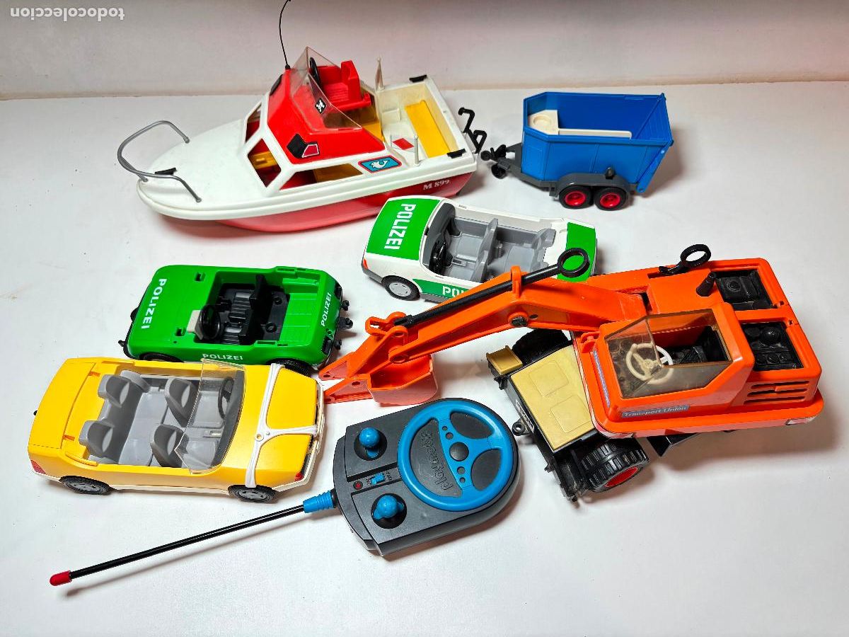 Playmobil: Playmobil lote despiece surtido helic&oacute;ptero pala coche lancha remolque