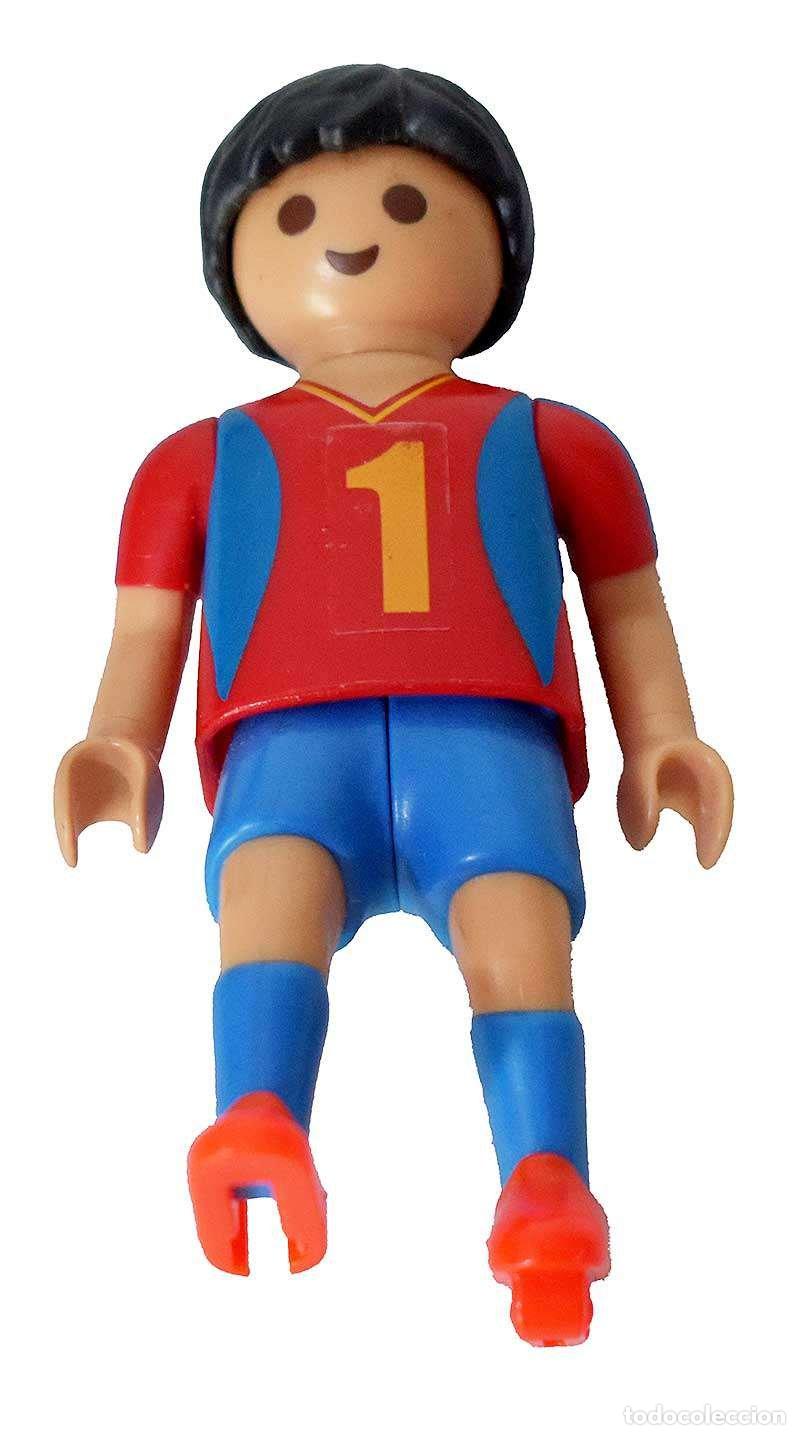 Playmobil: Playmobil. Jugador f&uacute;tbol selecci&oacute;n espa&ntilde;ola con patada goleadora