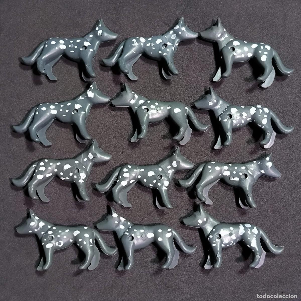 Playmobil: Playmobil perros grises Antex con manchas ☼