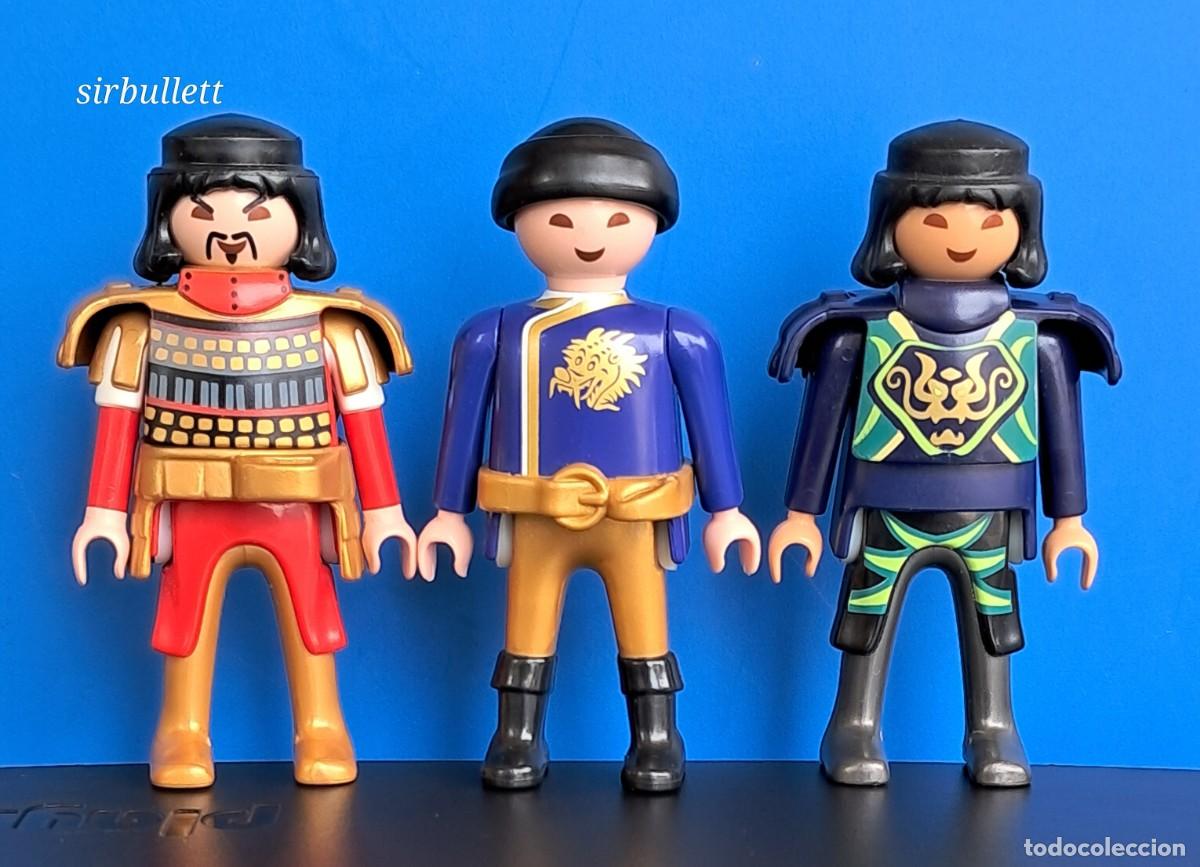 Playmobil: 3 figuras. Samurais guerrero chino. Playmobil. 5460 serie 5. Emperador china.