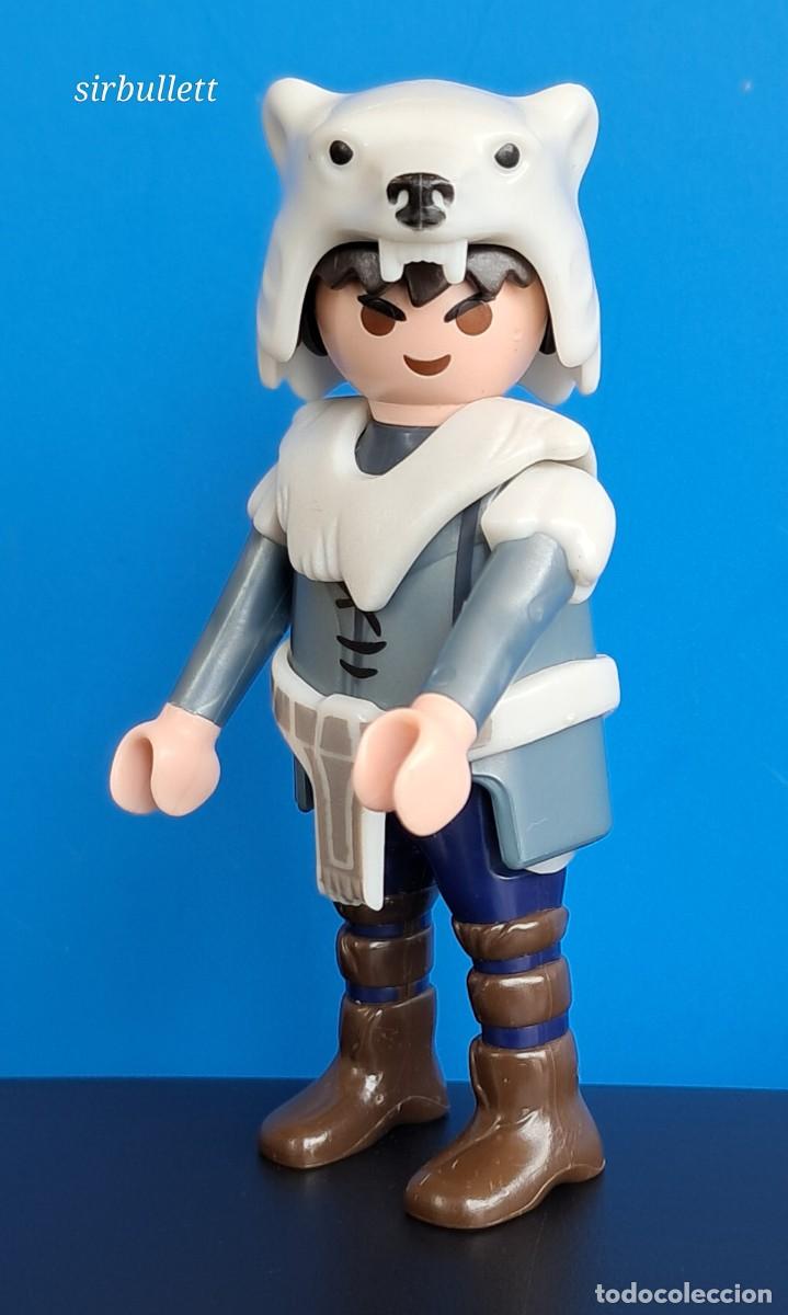 Playmobil: Figura guerrero oso blanco polar. C&oacute;mo entrenar tu drag&oacute;n. 9244. Medieval bel&eacute;n romanos