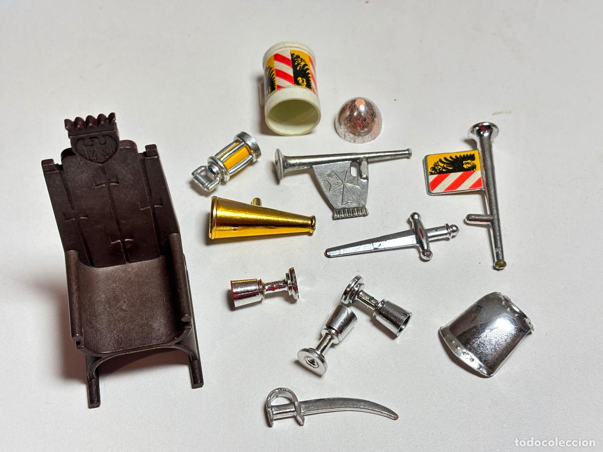 Playmobil: Playmobil lote trompeta tambor peto espada medieval