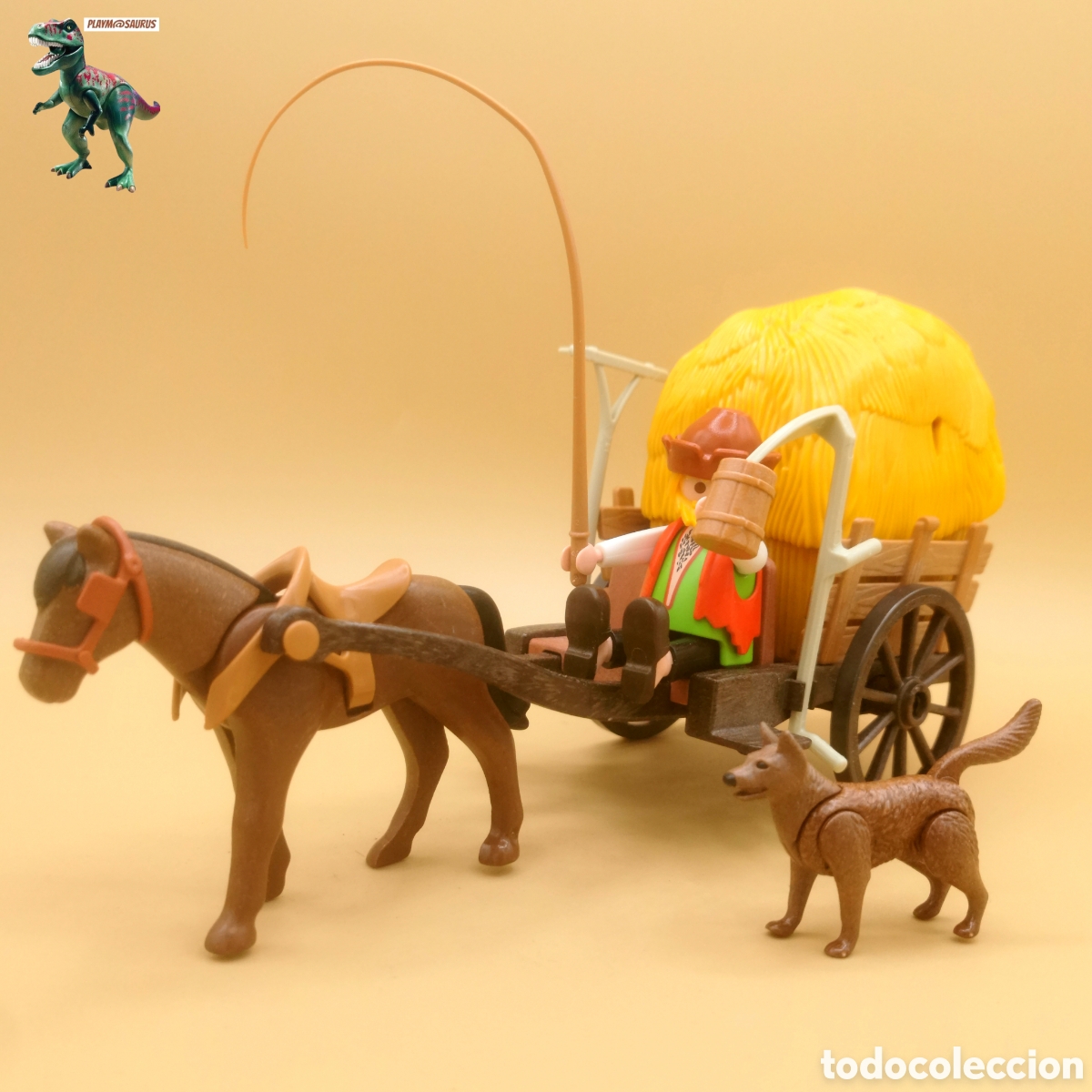 Playmobil: PLAYMOBIL carro caballo campesino diorama medieval vikingo granja campo carromato carreta paja