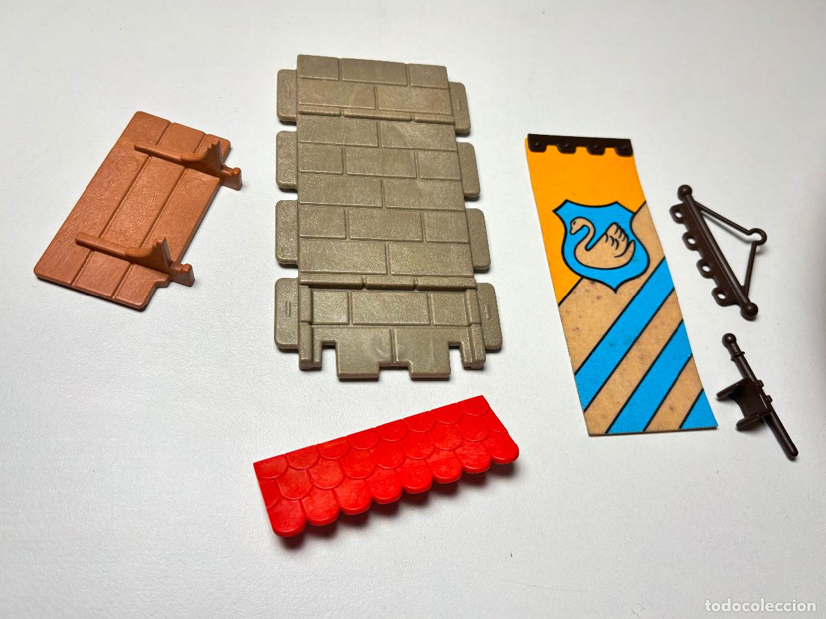 Playmobil: Playmobil lote pared bandera base tejado casa castillo