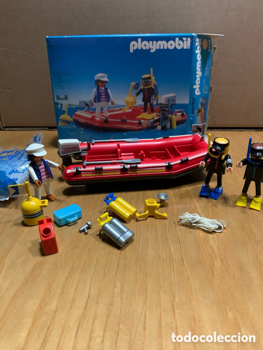 Playmobil: PLAYMOBIL 3772 - Lancha Neum&aacute;tica de Buceo (Zodiac) - Con Caja,y motor