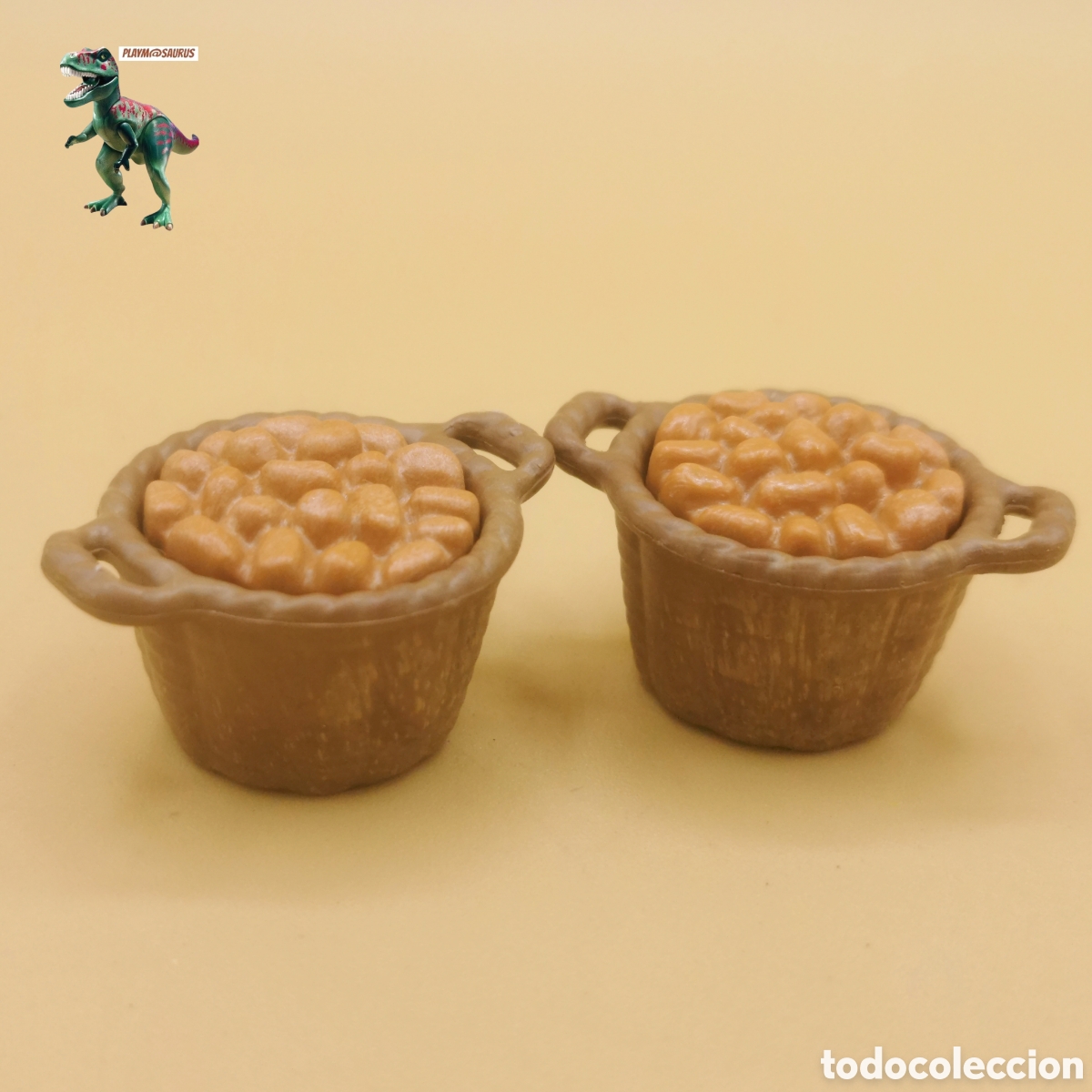 Playmobil: Playmobil X2 cesto cesta de patatas comida campesino carreta granja mercado medieval provisiones