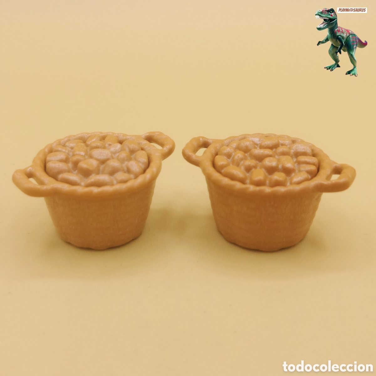 Playmobil: Playmobil X2 cesto cesta de patatas comida campesino carreta granja mercado medieval provisiones
