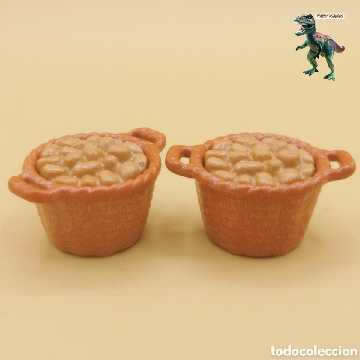 Playmobil: Playmobil X2 cesto cesta de patatas comida campesino carreta granja mercado medieval provisiones